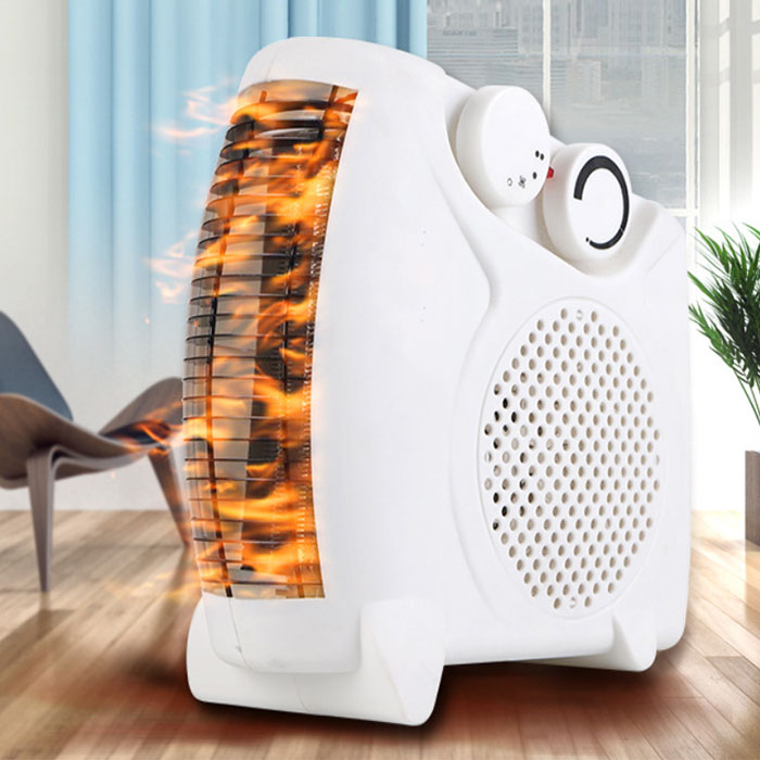 Aquecedor com ventilador de suporte 1500W branco com termostato