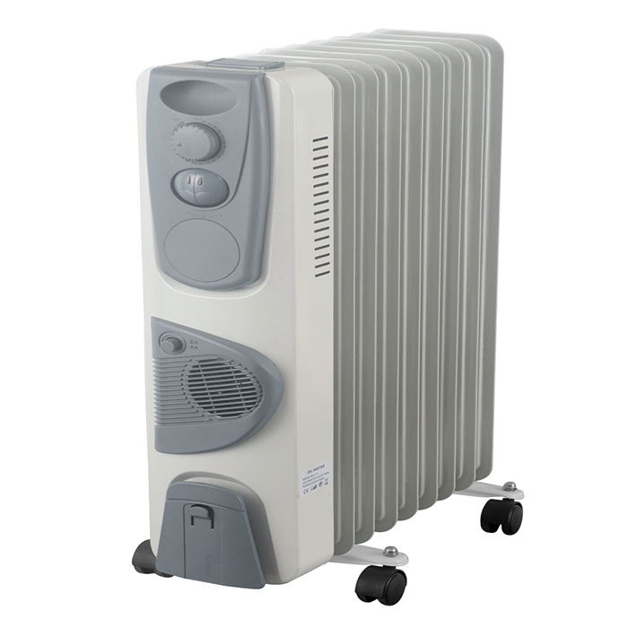 Aquecedor Elétrico a Óleo 2000W com Ventilador 9 Costelas